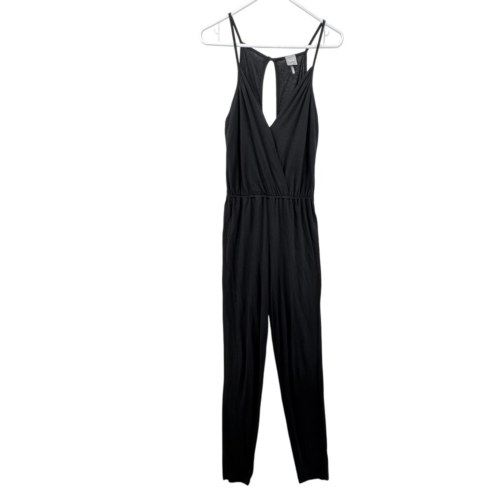 Bobi Jumpsuit Womens Medium Black Sleeveless Keyhole Back Elastic Waist Romper